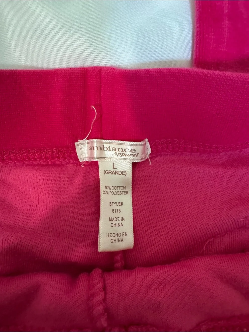 Ambiance Apparel Pink Velour Drawstring Lounge Pants, Large